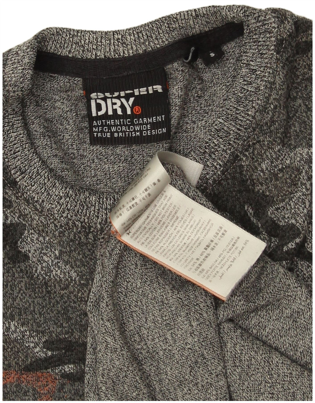 SUPERDRY tricou grafic pentru bărbați Top mic, gri, camuflaj, bumbac