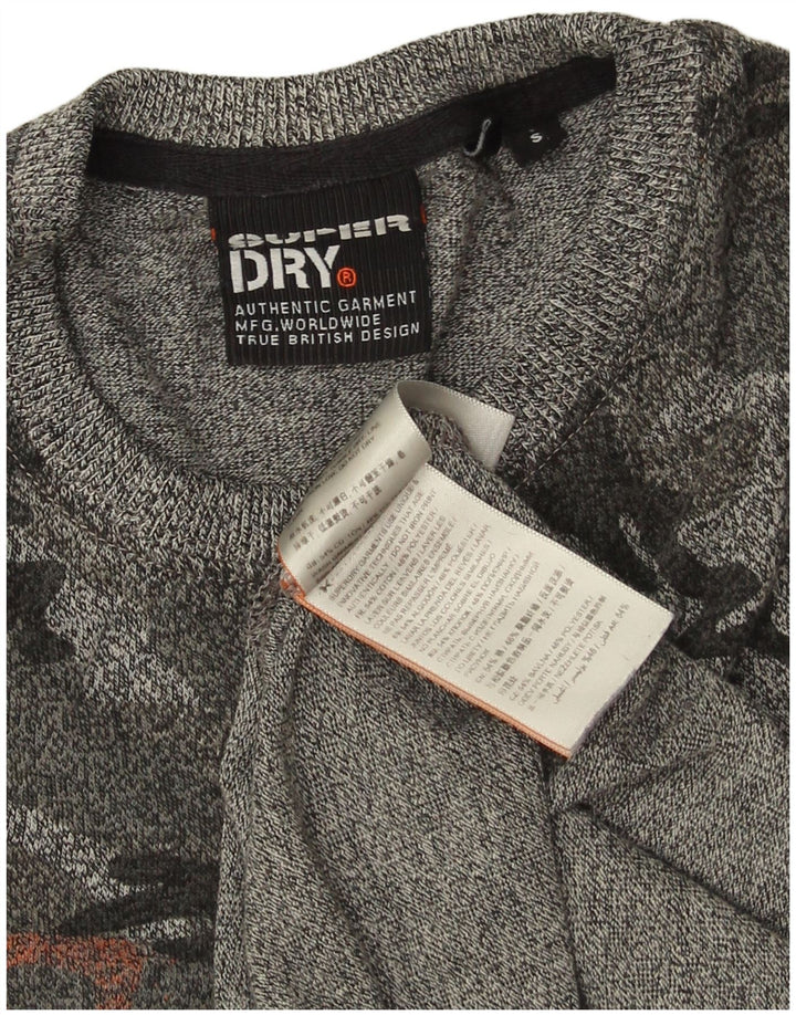 SUPERDRY tricou grafic pentru bărbați Top mic, gri, camuflaj, bumbac