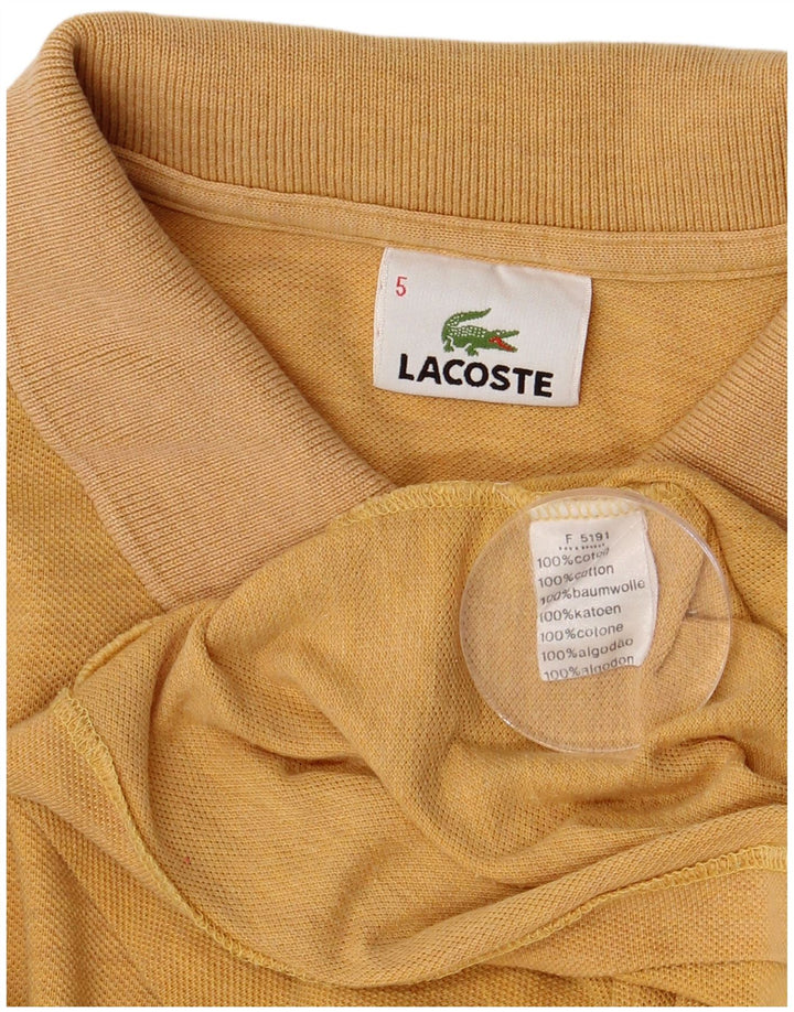 Tricou polo Lacoste pentru bărbați cu mânecă lungă, mărime 5, bumbac galben mare