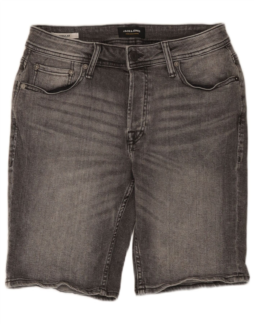 Jack & Jones Pantaloni scurți de denim obișnuiți pentru bărbați, mici W29, bumbac gri