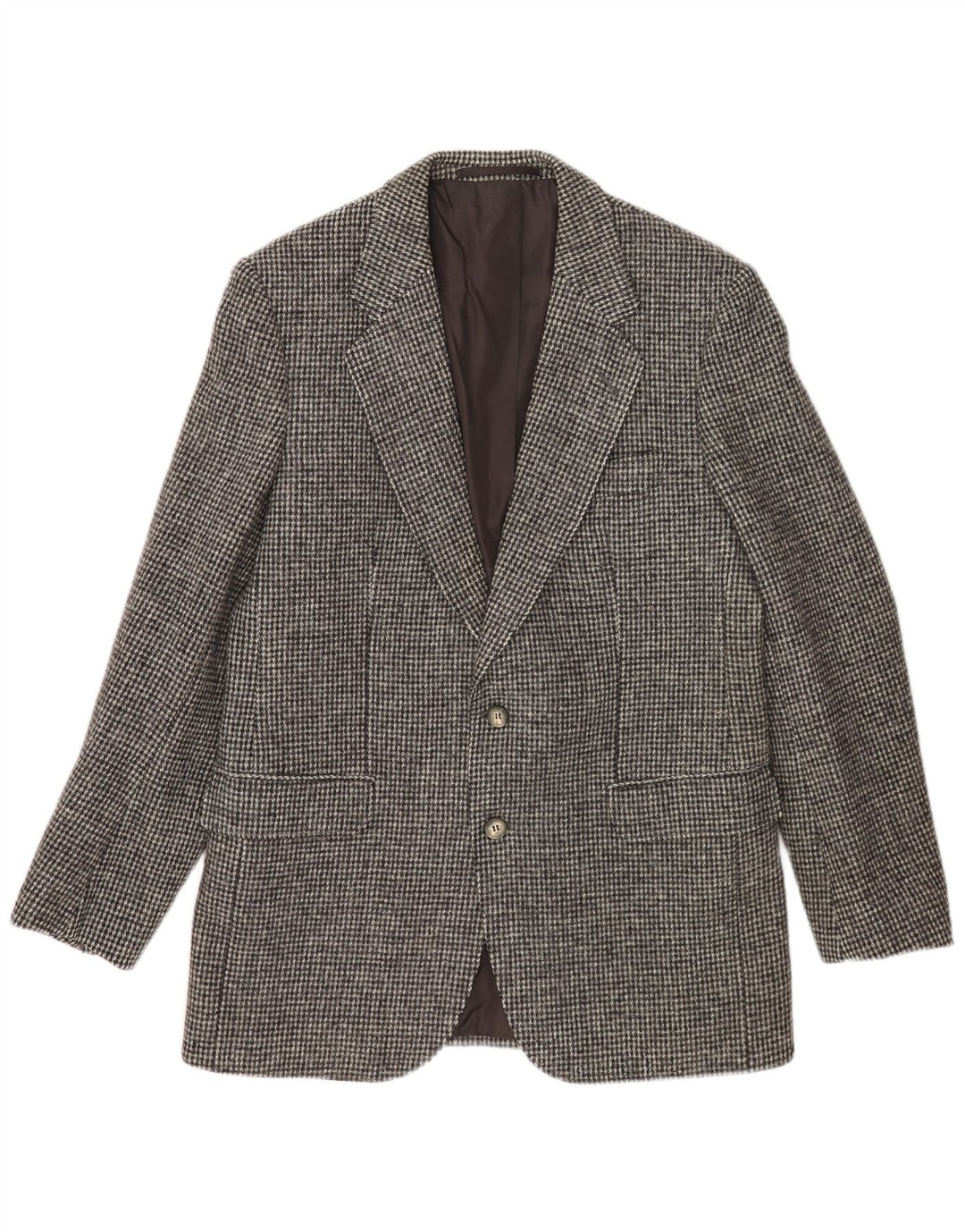 Jachetă pentru bărbați Harris Tweed cu 2 nasturi, UK 38, gri mediu, carouri