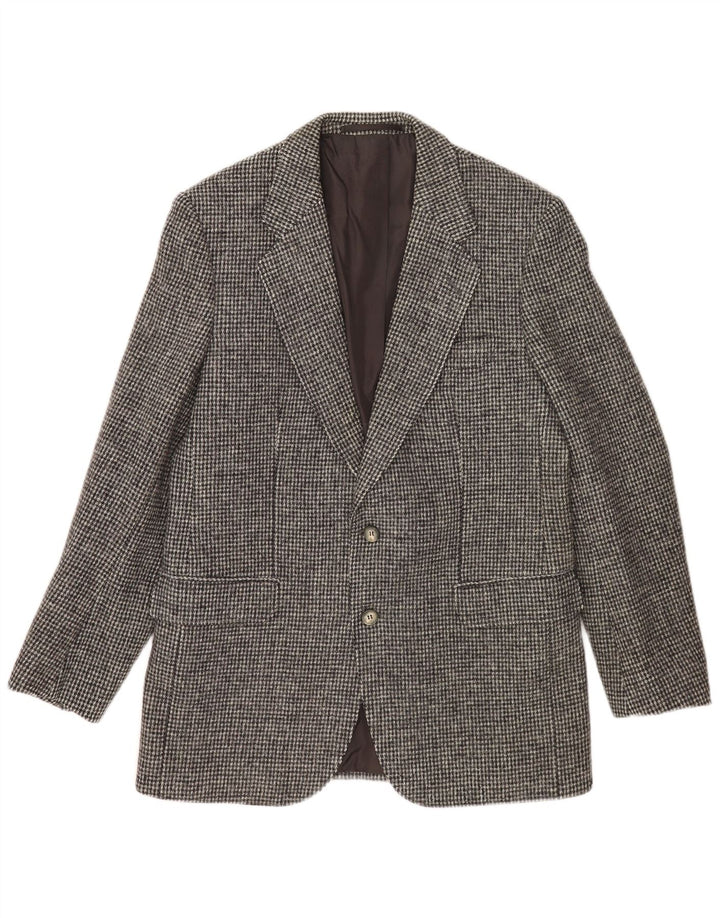 Jachetă pentru bărbați Harris Tweed cu 2 nasturi, UK 38, gri mediu, carouri