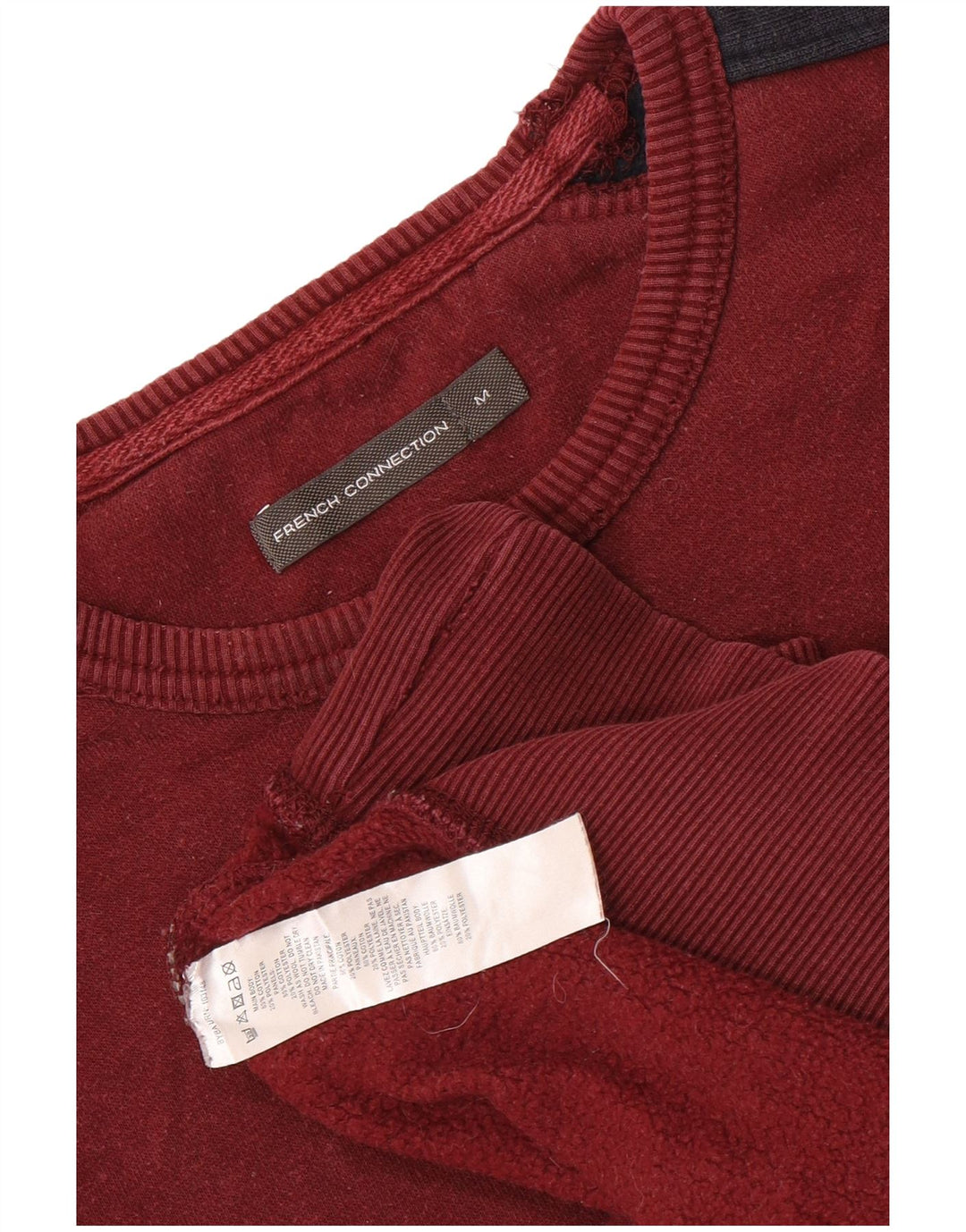 Hanorac pentru bărbați French Connection Pulover Medium Maroon Colorblock Bumbac