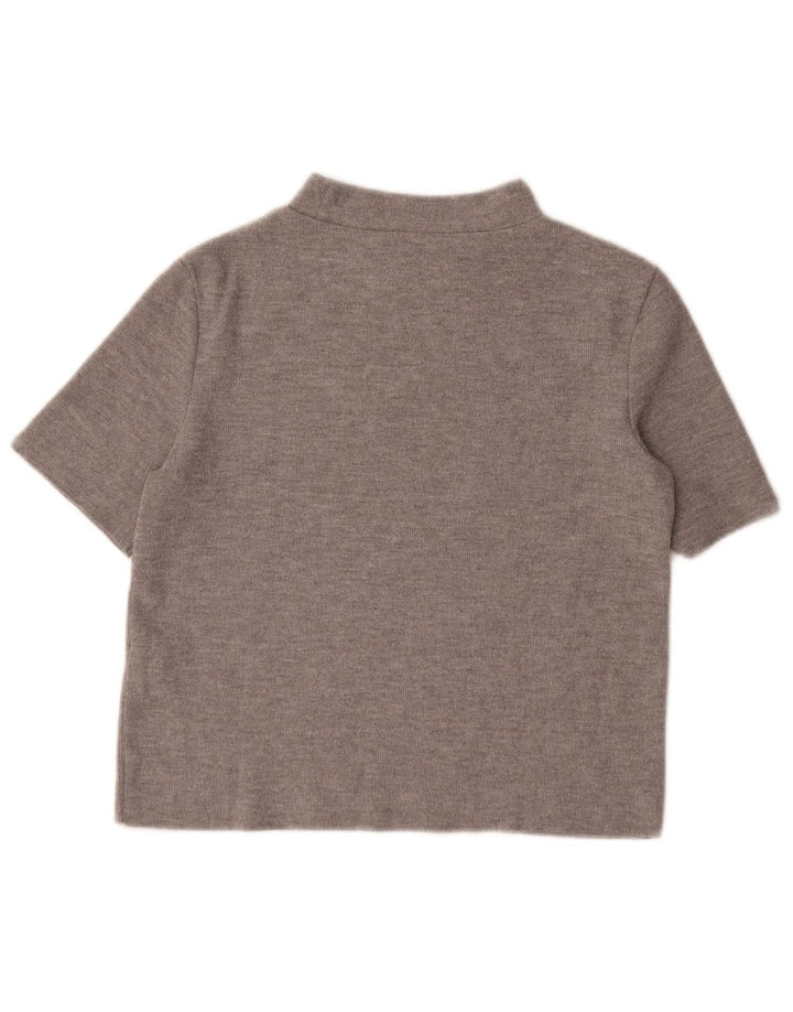 Tricou Crop pentru femei Zara UK 12 Gri mediu
