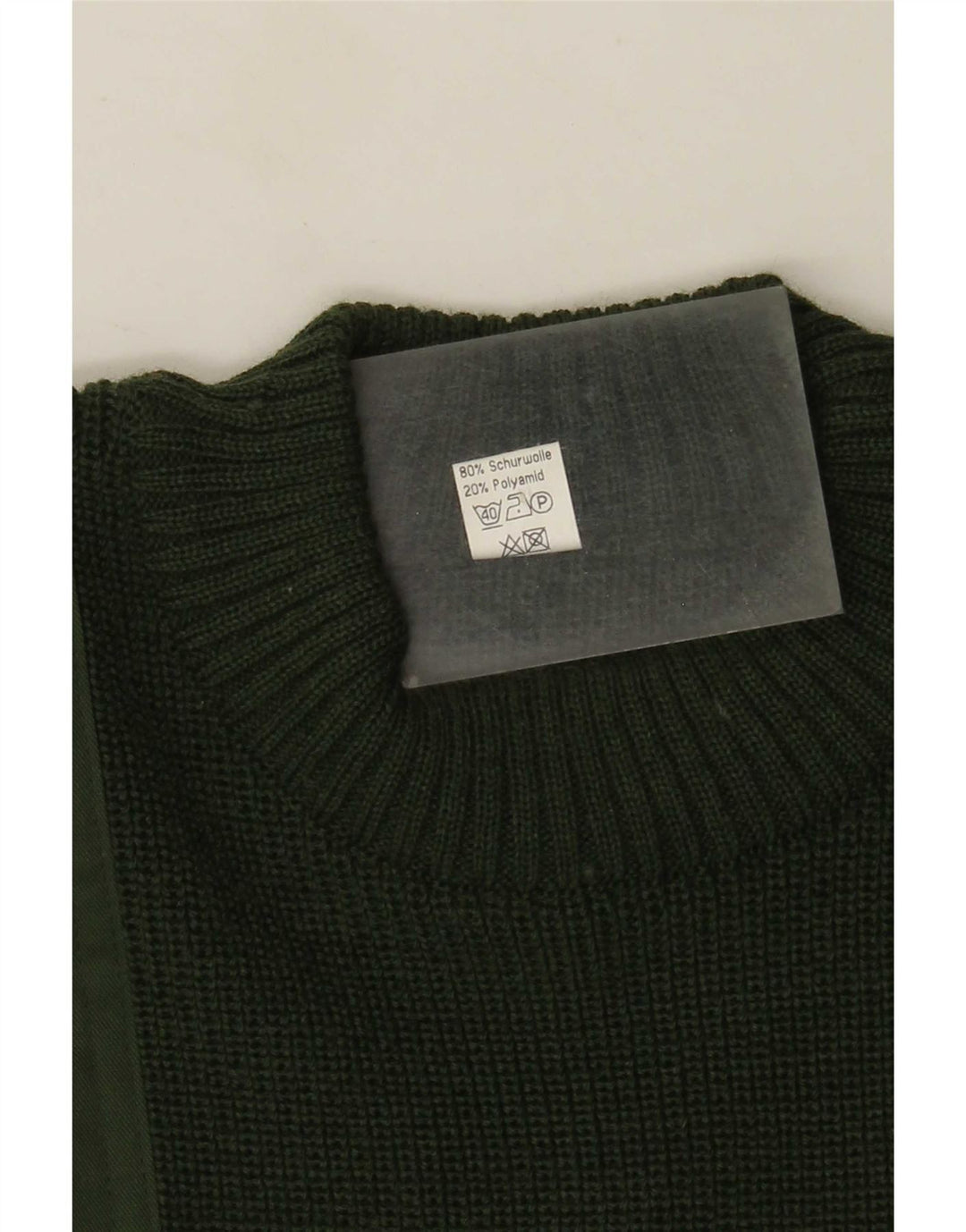 Pulover Halfen pentru bărbați cu gât roșu IT 48 Medium Green Colorblock Lână
