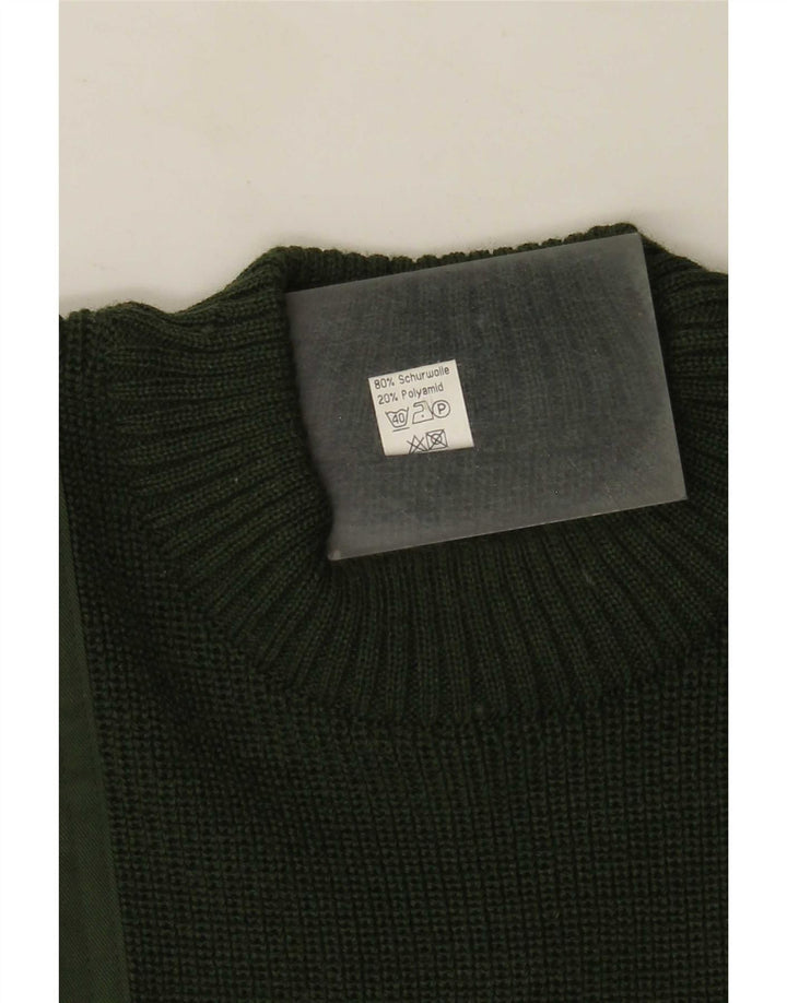 Pulover Halfen pentru bărbați cu gât roșu IT 48 Medium Green Colorblock Lână