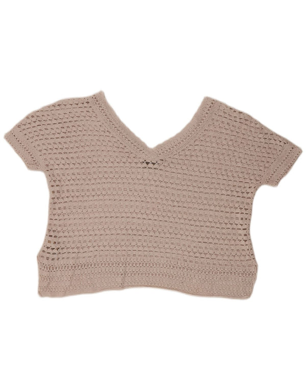 Bluză oversize din croșetat pentru femei Massimo Dutti, UK 6 XS, bumbac, bej