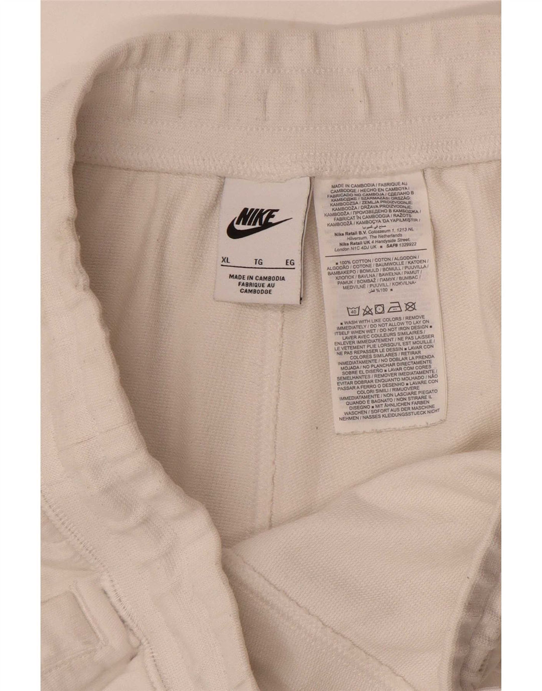 Pantaloni scurți sport grafic Nike pentru bărbați XL, bumbac alb