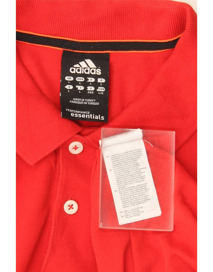 Tricou polo Adidas Climalite pentru bărbați, bumbac roșu mare