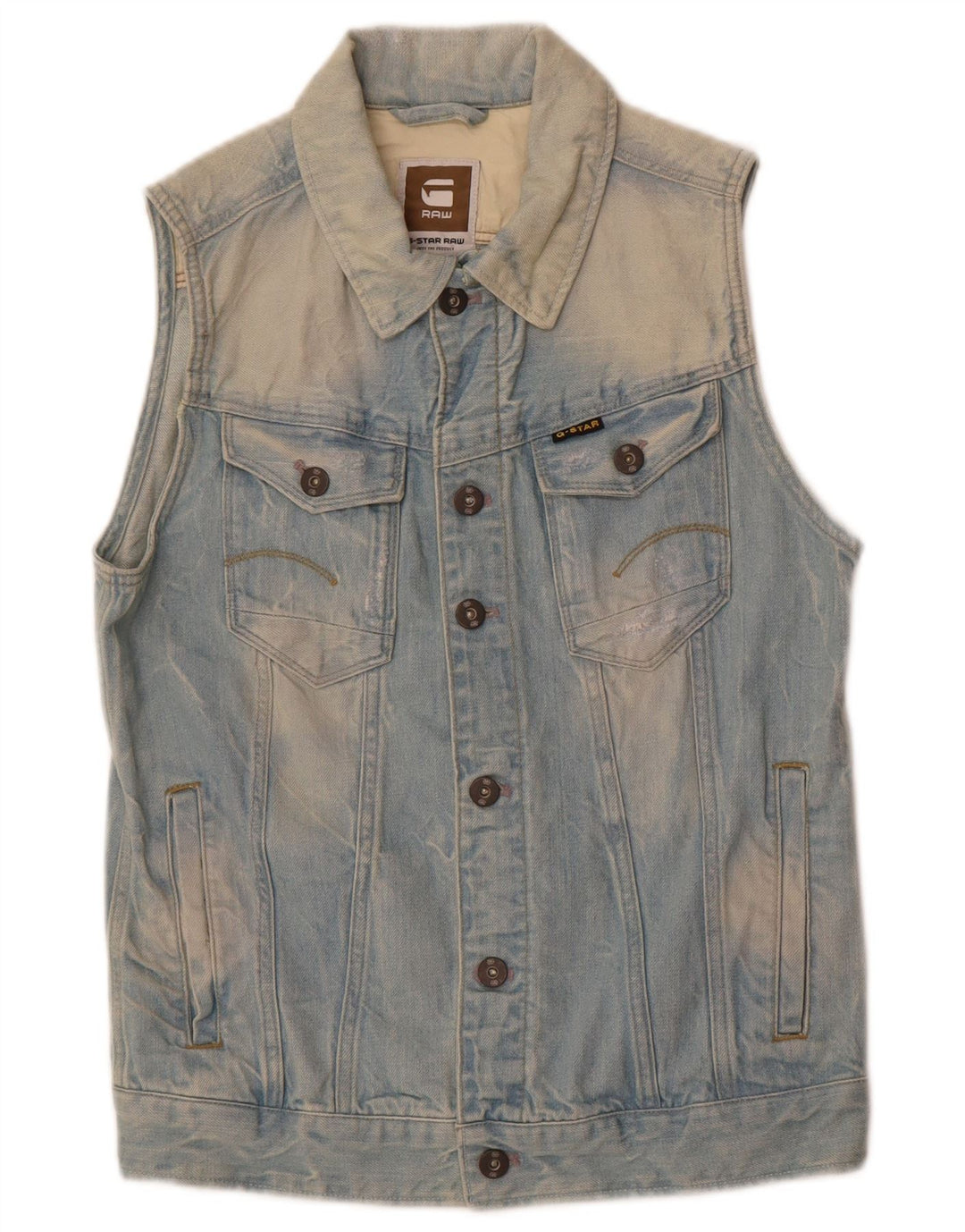 Gilet de denim pentru femei G-Star UK 10 Small Blue Bumbac