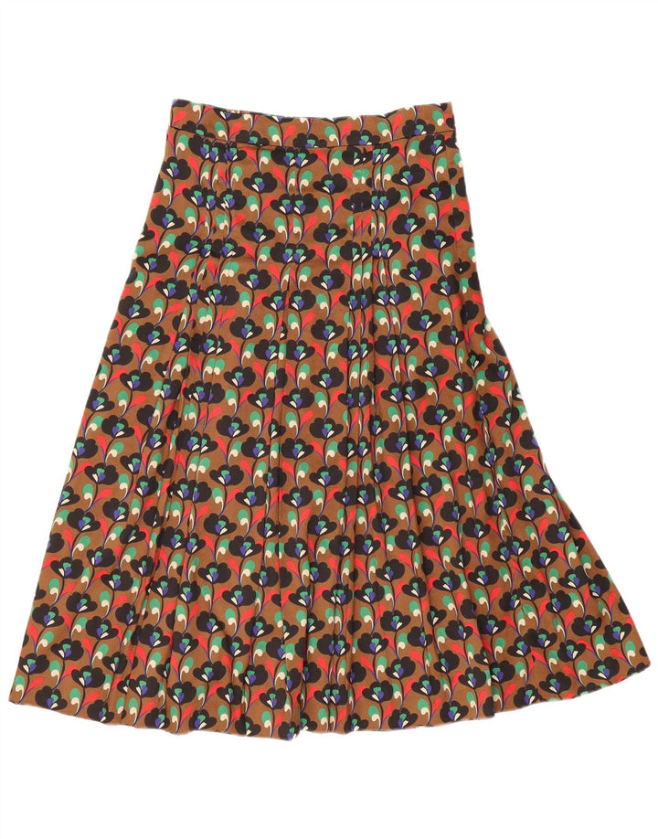 Fusta plisată pentru femei Zara Medium W28 Maro Poliester Floral