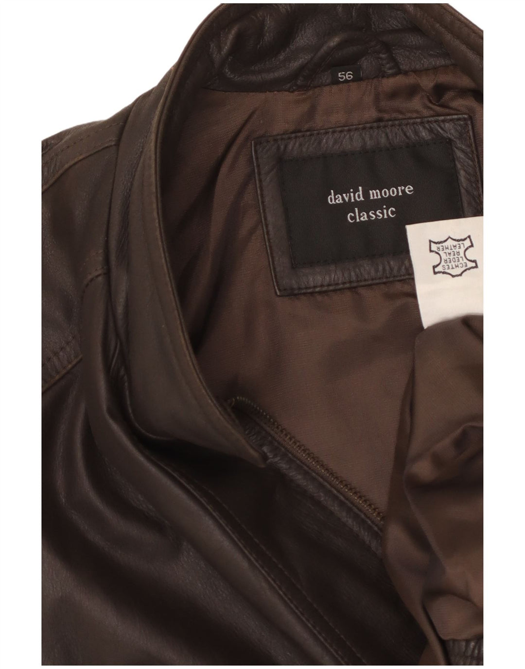 Gilet clasic din piele pentru bărbați David Moore EU 56 3XL piele maro