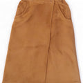Fusta Wrap Femei din piele intoarsa vintage IT 42 Medium W27 Piele bej