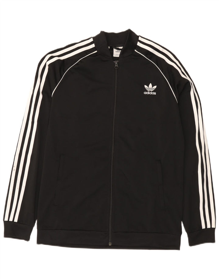 Jachetă de trening pentru băieți Adidas 15-16 ani, poliester negru