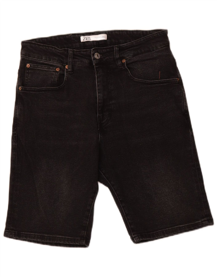 Pantaloni scurți din blugi pentru bărbați ZARA EU 40 Medium W31 Bumbac negru