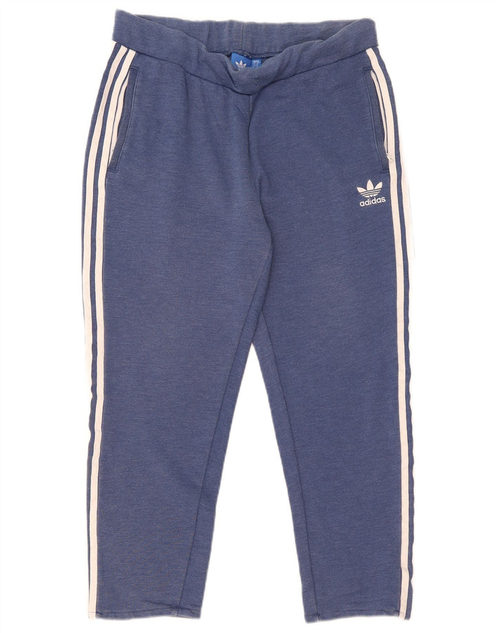 Pantaloni de trening Capri Adidas pentru femei UK 16 Poliester albastru mare
