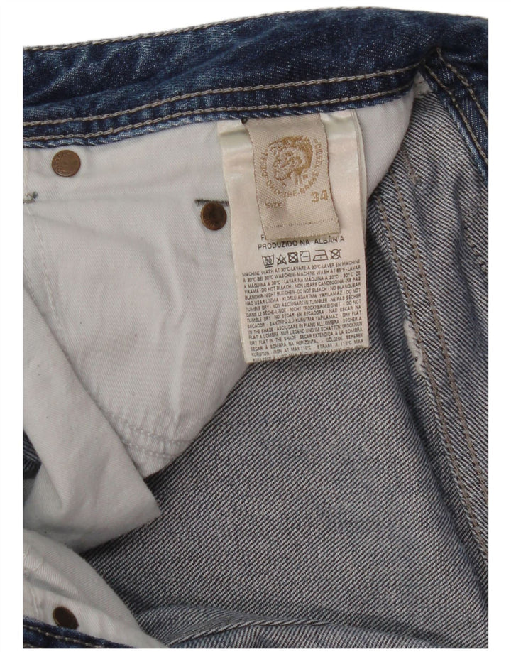 Blugi drepti pentru bărbați Diesel W34 L32 Bumbac albastru