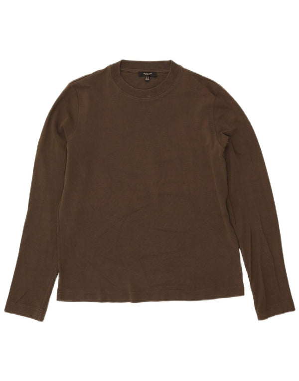 MASSIMO DUTTI Mens Top Long Sleeve XS Khaki Cotton