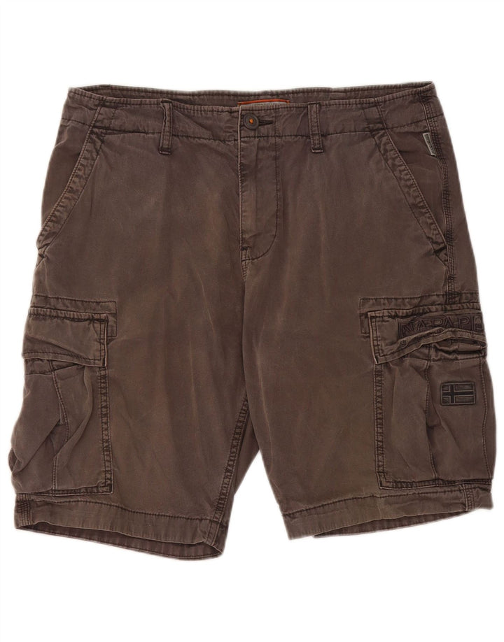 Pantaloni scurți cargo Napapijri pentru bărbați W32, bumbac gri mediu