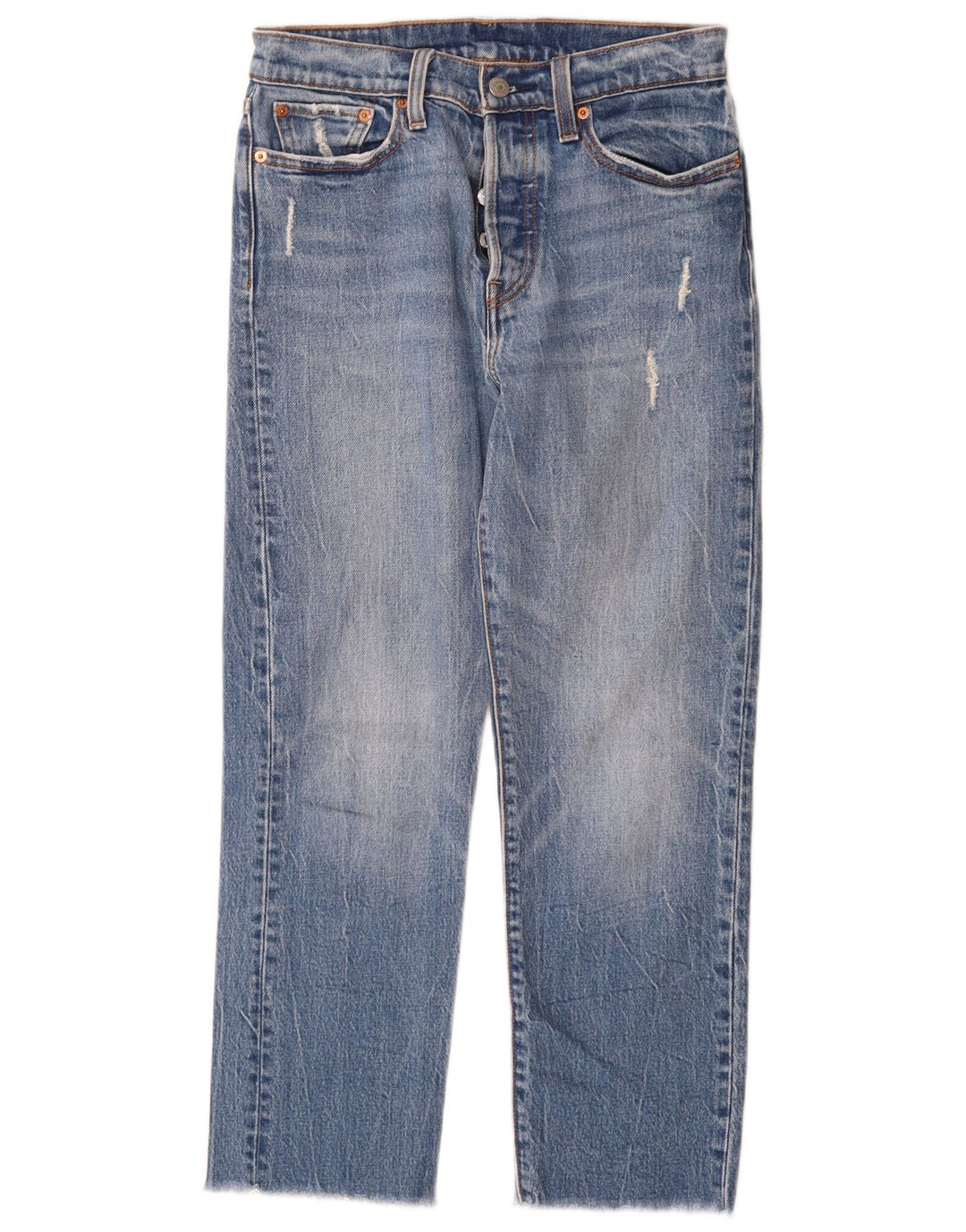 Blugi drepți distressed pentru femei Levi's W27 L26 Bumbac albastru
