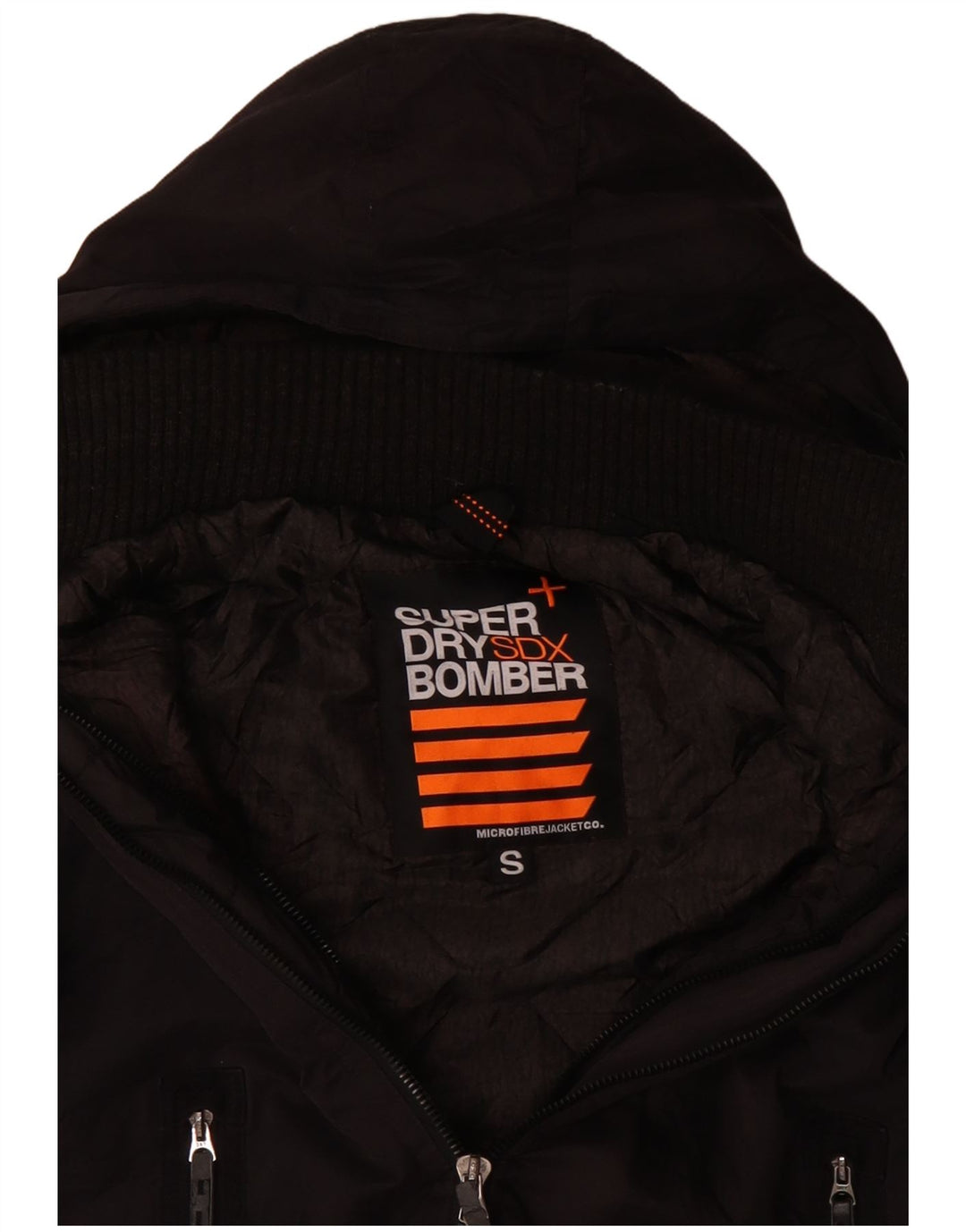 Jachetă bomber cu glugă pentru bărbați Superdry UK 36 Poliester negru mic