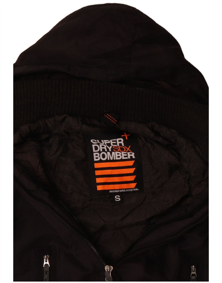 Jachetă bomber cu glugă pentru bărbați Superdry UK 36 Poliester negru mic