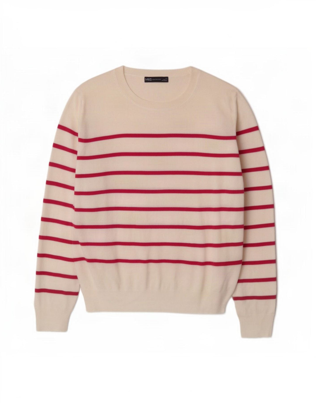 Pulover pentru femei Marks & Spencer cu decolteu triplu UK 16, mare, alb
