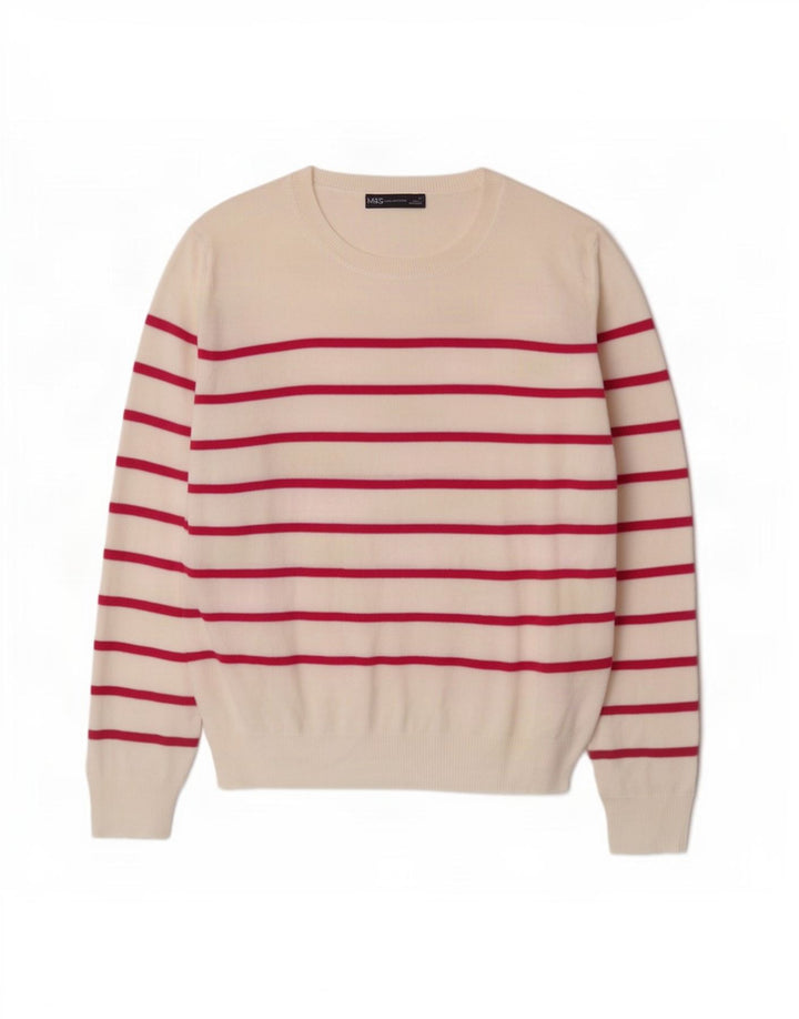 Pulover pentru femei Marks & Spencer cu decolteu triplu UK 16, mare, alb