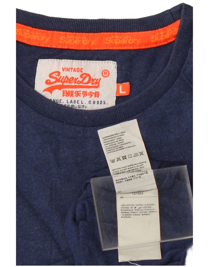 Tricou Superdry pentru bărbați Top mare din bumbac bleumarin
