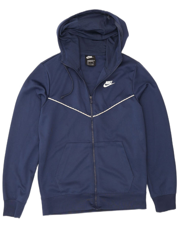 Pulover Nike pentru bărbați, cu captură standard, cu fermoar, poliester, albastru mic, sport