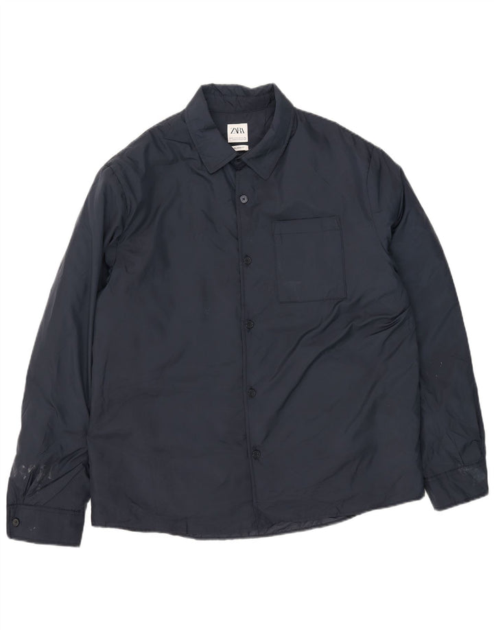 Jachetă de vânt pentru bărbați Zara UK 42 XL Bleumarin Poliester
