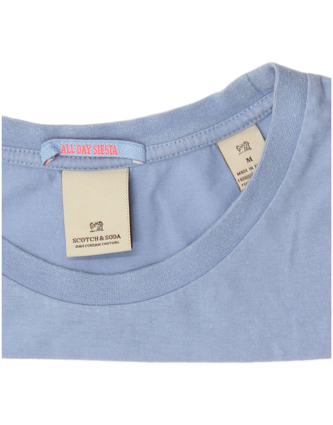 Tricou pentru bărbați Scotch & Soda Top Medium Blue Colorblock Bumbac