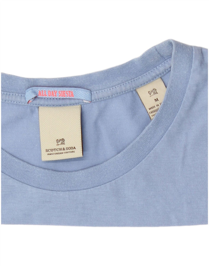 Tricou pentru bărbați Scotch & Soda Top Medium Blue Colorblock Bumbac