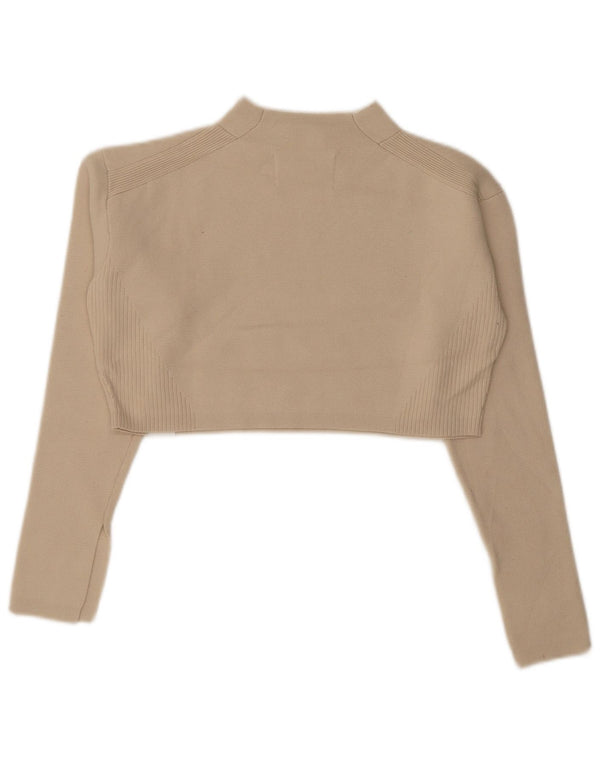 Calvin Klein Top supradimensionat pentru femei cu mânecă lungă UK 2 2XS, bej, bumbac