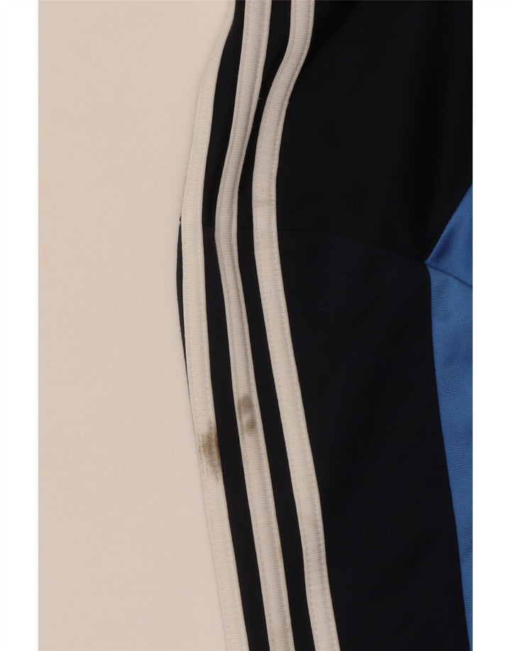 Jachetă de trening pentru bărbați Adidas, albastru mediu, poliester bloc de culoare