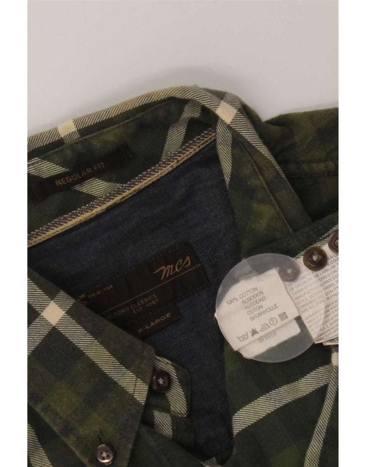 Cămașă de flanel pentru bărbați Marlboro Classics, XL, bumbac cu carouri verde