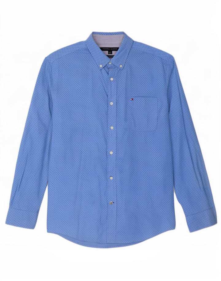 Cămașă pentru bărbați Tommy Hilfiger Classic Fit, bumbac mare cu pete albastre