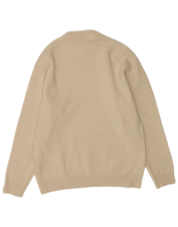 Pulover pentru damă Zara, cu gât turnut, UK 10, mic, din viscoză, alb, clasic