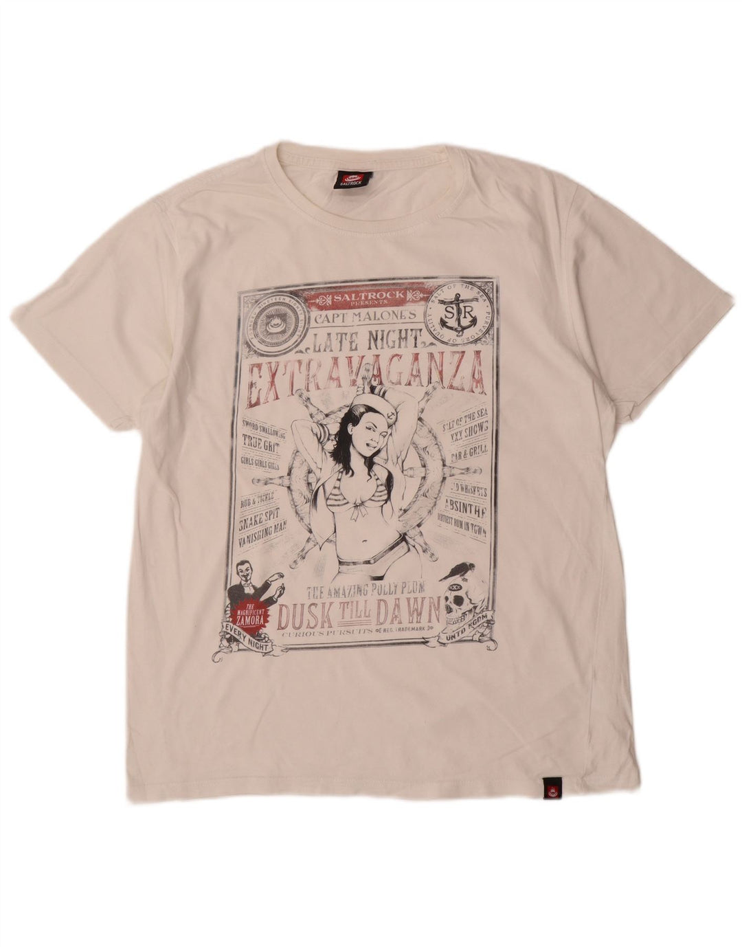 Tricou grafic pentru bărbați Saltrock Top Mediu Alb