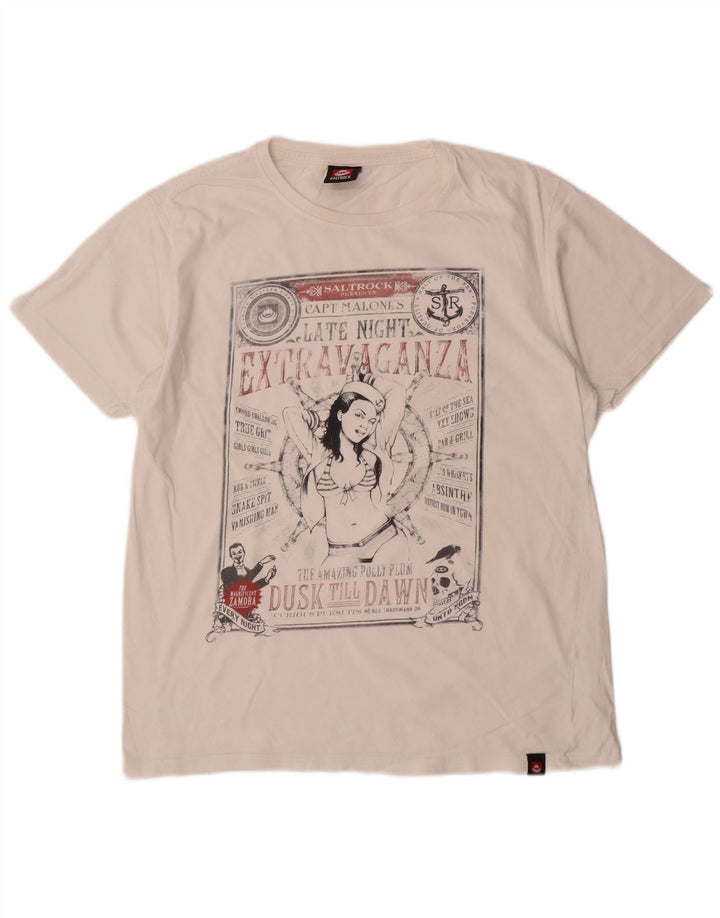 Tricou grafic pentru bărbați Saltrock Top Mediu Alb