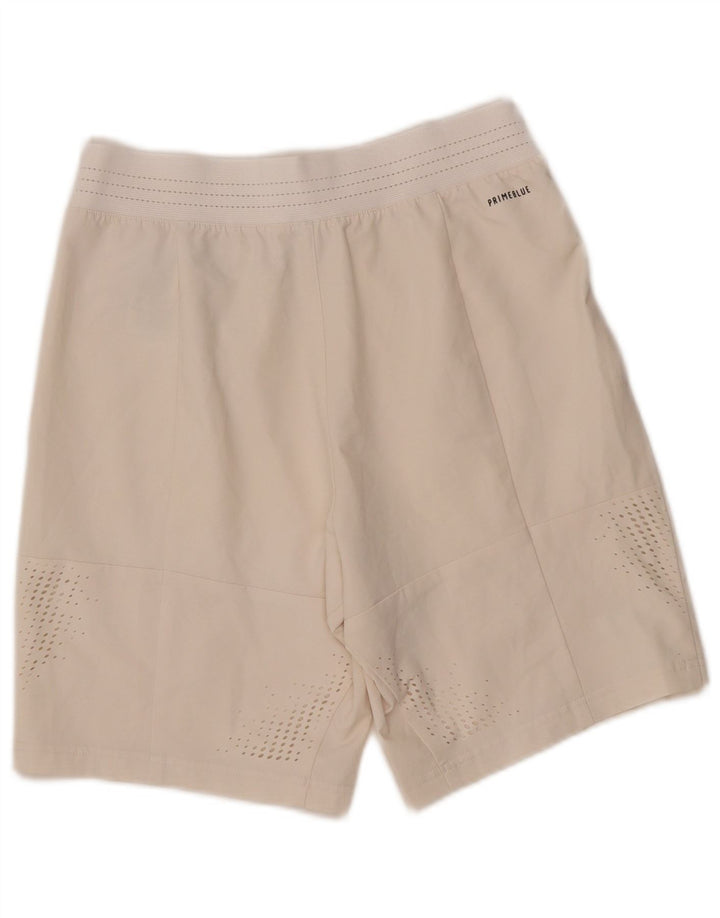 Pantaloni scurți sport pentru bărbați Adidas Mici din poliester alb