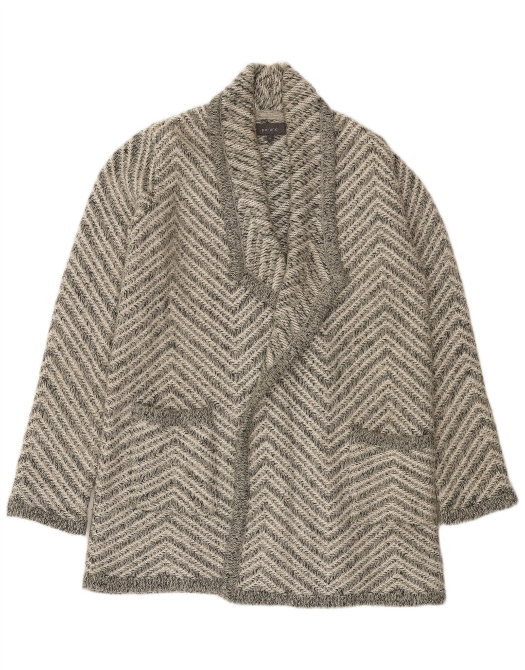 Pulover cardigan cu paragate pentru femei Marks & Spencer UK 14 Medium Gri Chevron