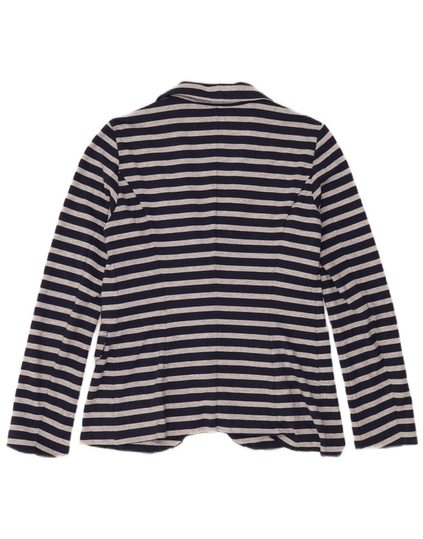 Jachetă Benetton pentru femei cu 1 nasture, Marea Britanie, 10, cu dungi mici, bleumarin