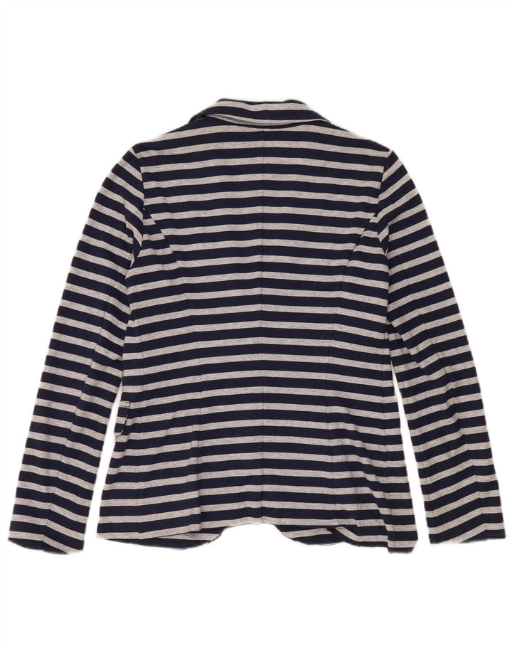 Jachetă Benetton pentru femei cu 1 nasture, Marea Britanie, 10, cu dungi mici, bleumarin