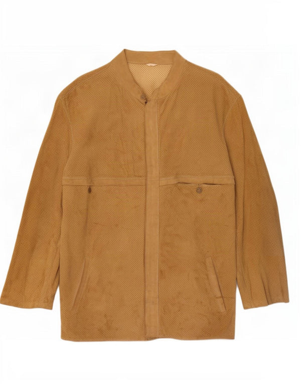 Jachetă vintage pentru bărbați din piele intoarsa UK 34 XS Bej