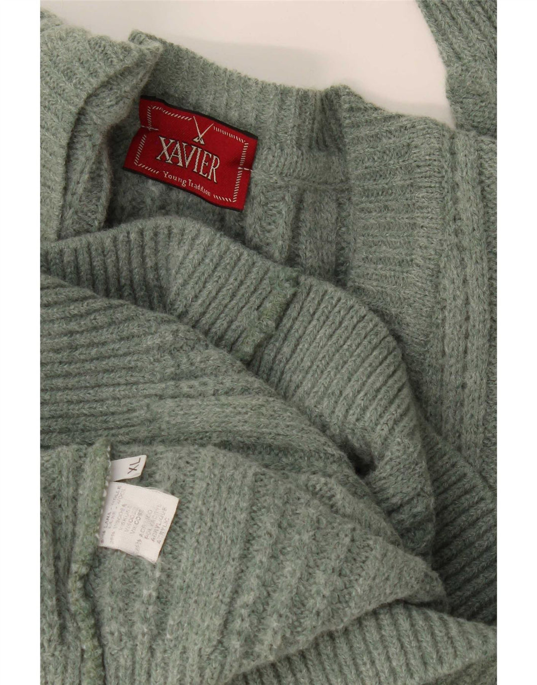 Pulover pentru bărbați Xavier, cu decolteu în V, XL, lână verde