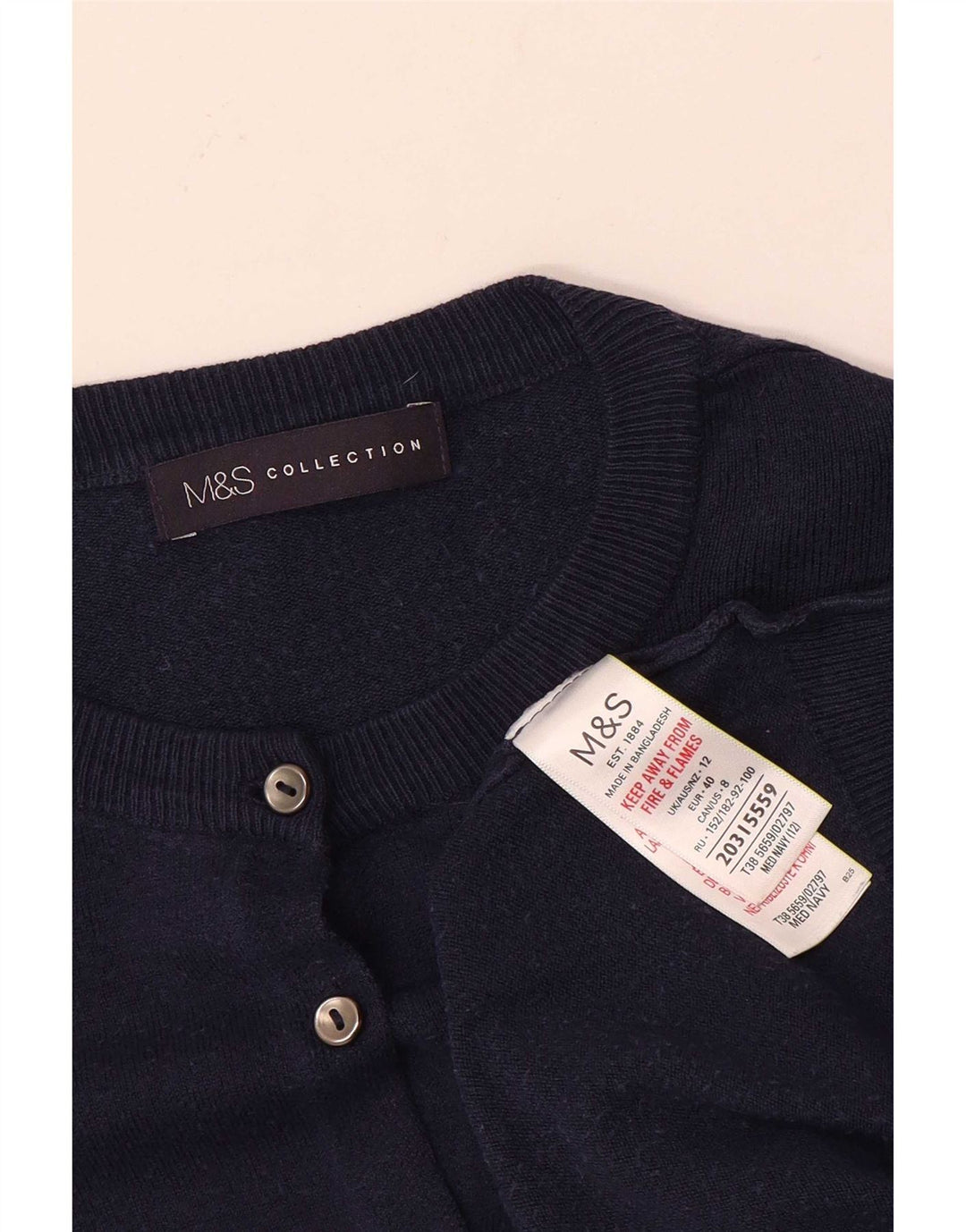 Pulover cardigan pentru femei Marks & Spencer UK 12 Medium Bleumarin Viscoză