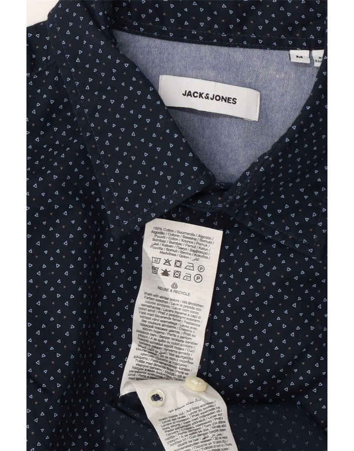 Cămașă Jack & Jones pentru bărbați, bumbac cu pete, albastru marin mediu