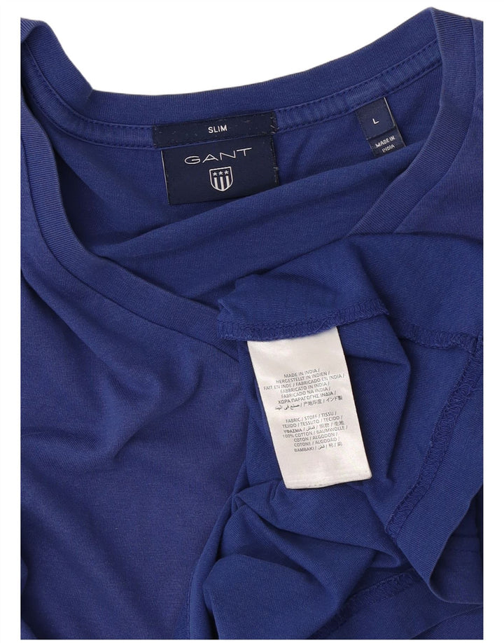 Tricou pentru bărbați Gant Slim Fit Top mare, albastru, bumbac