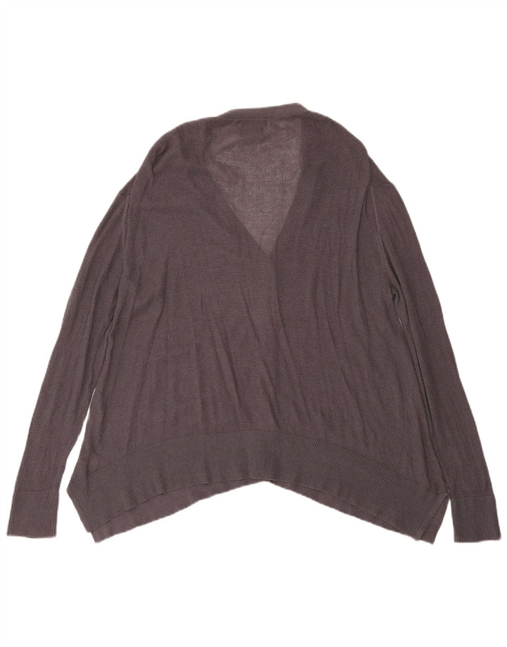 Pulover cardigan pentru femei MASSIMO DUTTI UK 14 bumbac gri mediu